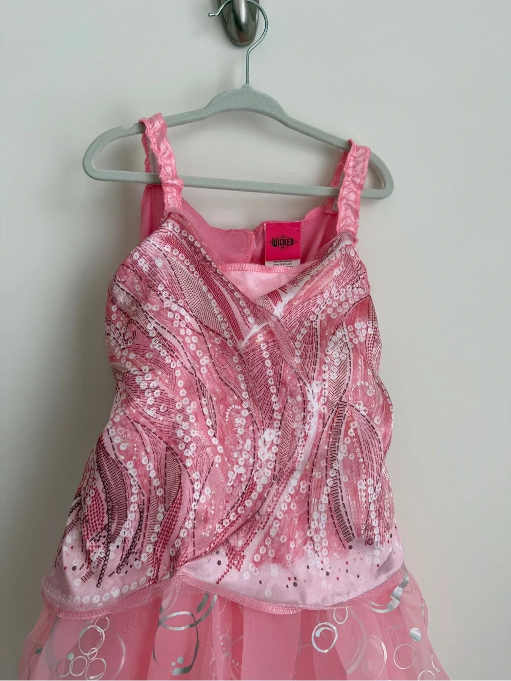 Universal’s Wicked Glinda Pink Bubble Sparkle Girls' Costume Dress